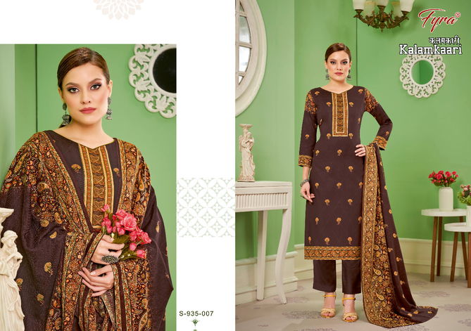 Fyra Kalamkaari Fancy Festive Wear Pashmina Designer Dress Material Collection